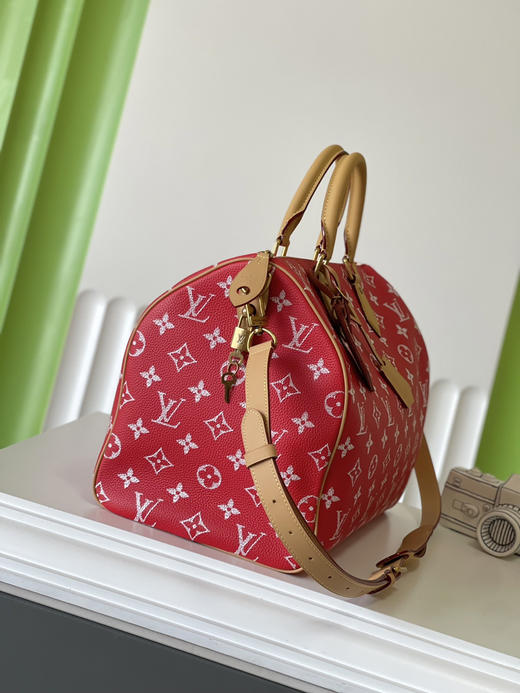 秋冬特惠💰1250 原单LV M24420红 尺寸：40×26×23cm SPEEDY P9 全皮枕头包 变码芯片 商品图1