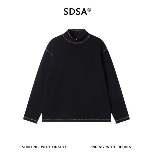 T5100SDSA男士秋冬新款痞帅男装韩版简约彩色缝线立领长袖T恤百搭时尚 商品图1
