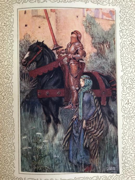 约20世纪早期 丁尼生《国王叙事诗》 约20幅彩色手工贴图 漆布精装16开 商品图7