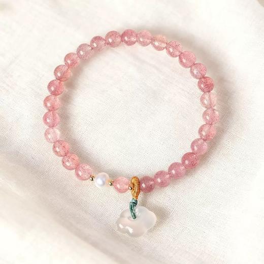 【福运草莓晶手串】敦煌小众天然草莓晶手链女新中式高级感粉色水晶手串 商品图6