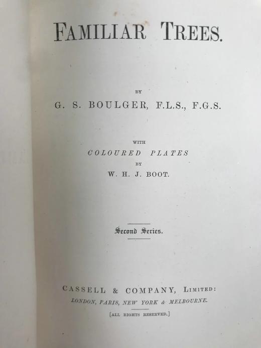 含藏书票！札尼斯朵夫工坊特装本！约1900年左右 常见树木图集（全2卷） 数十幅彩色版画插图 漆布精装32开 商品图4