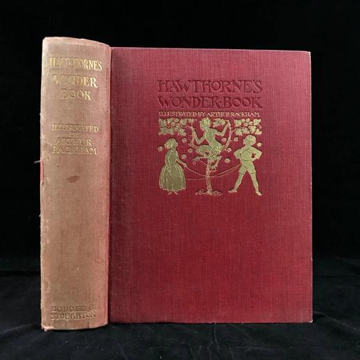 约20世纪早期 霍桑《神奇故事集》 鬼才拉克姆24幅手工贴图 漆布精装16开 商品图0