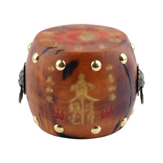 中式雷击木法鼓摆件枣木雕刻裂纹手把件传统国学工艺品摆件 商品图7