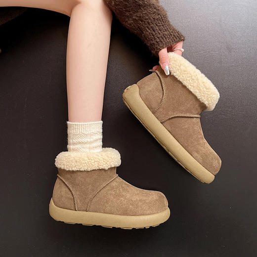 【小土豆勃肯雪地靴】加厚保暖内里 柔软亲肤 舒适不磨脚 防滑大底 雪天出行无忧 简约百搭 修饰腿型 跟高3CM 帮高10CM X36 商品图4