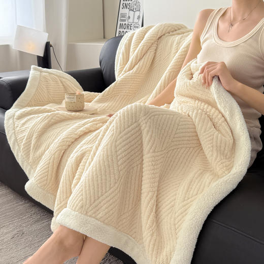 热卖！超软糯！恒源祥 2026新款 塔芙绒羊羔绒双层盖毯 超厚超柔软 7色可选（单盖毯 无枕套） 商品图5