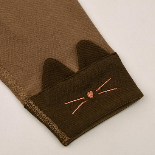 棉果果春季新品女童路路加棕色卡通可爱打底裤M122206226131 商品图2