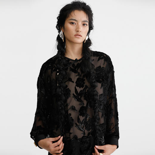 戴布拉芬丝绸上衣L29A103 商品图3