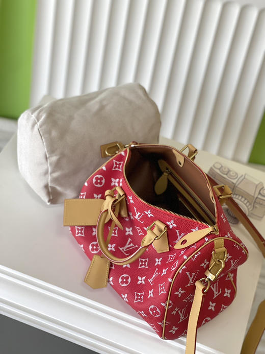 秋冬特惠💰1150 原单LV M14067红 尺寸：30×21×17cm SPEEDY P9 全皮枕头包 变码芯片 商品图6