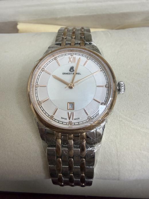 E76401620021161 依波路ERNEST BOREL 【新品上市】瑞士原装天然钻石钢带潮流气质薄款石英表女士手表女 商品图5