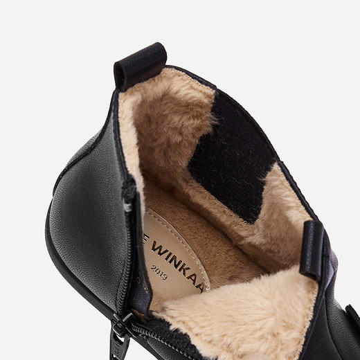 春节不打烊-西班牙little winkaa 正版高端秋冬猫咪儿童加绒皮靴保暖百搭洋气棉靴 商品图4