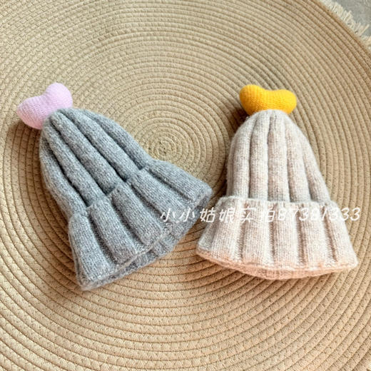 儿童 针织桃心 帽子 超可爱 商品图0