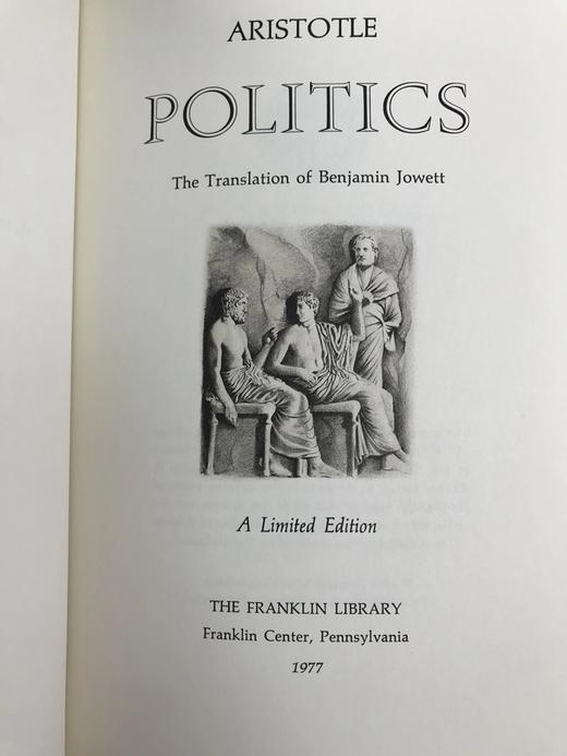 限量版！亚里士多德《政治学》 配插图 富兰克林图书馆豪华皮装本 商品图2