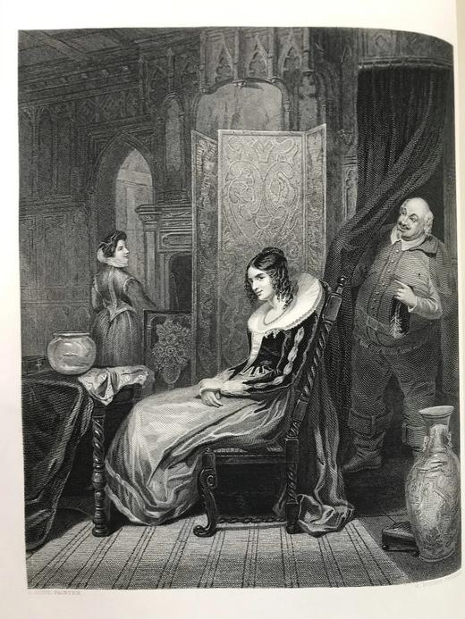 38*29cm！约19世纪中期 殿版莎士比亚作品集（全2卷） 44幅精美钢版画 漆布精装 商品图6