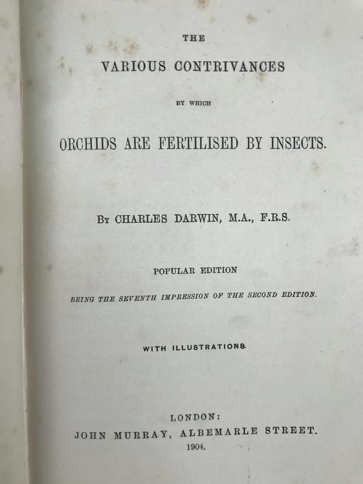 1904年 达尔文《兰花借助昆虫传粉的各种巧妙构造》 38幅木版画插图 漆布精装32开 商品图3