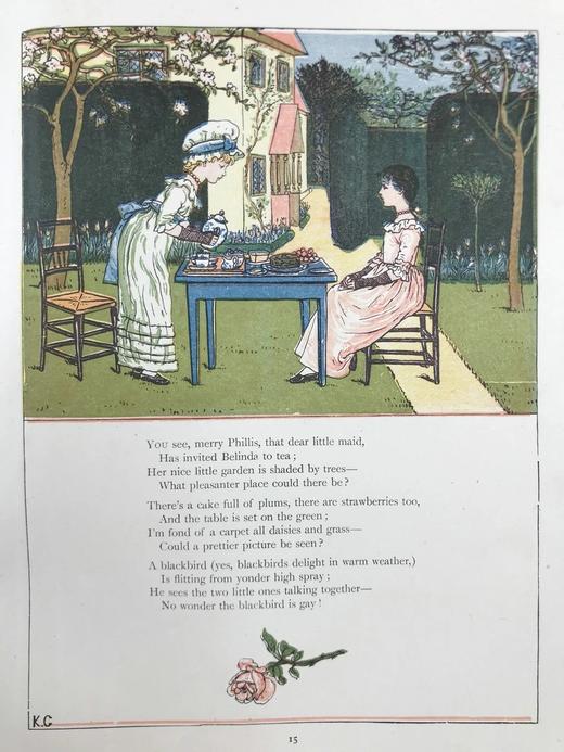 约20世纪早期 凯特·格林纳威《窗下：童画与童谣集》 数十幅精美彩色插图 精装16开 商品图5