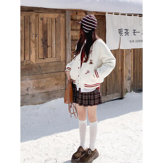 <曾小咸推荐>现货秒杀 ！微信超特价！韩系条纹棒球服夹棉外套 日常299.99 立减140 秒杀159.99！！ 商品图2