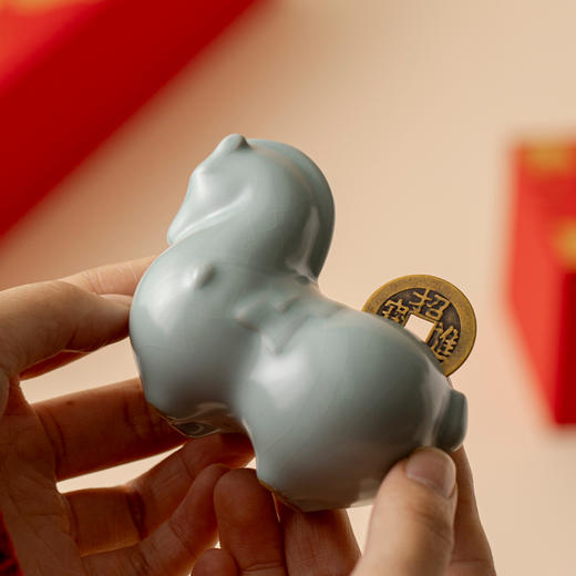 汝窑马上有钱茶宠 桌面摆件 商品图4