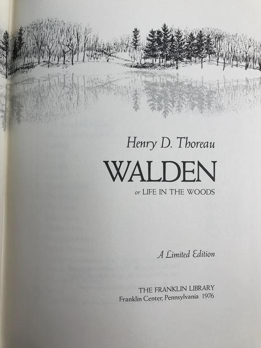 限量版！含藏书票 亨利・D・梭罗《瓦尔登湖》配插图 富兰克林图书馆豪华皮装本 商品图3