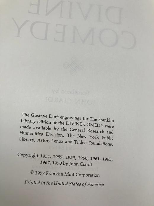 限量版！但丁・阿利吉耶里《神曲》 配插图 富兰克林图书馆豪华皮装本 商品图5