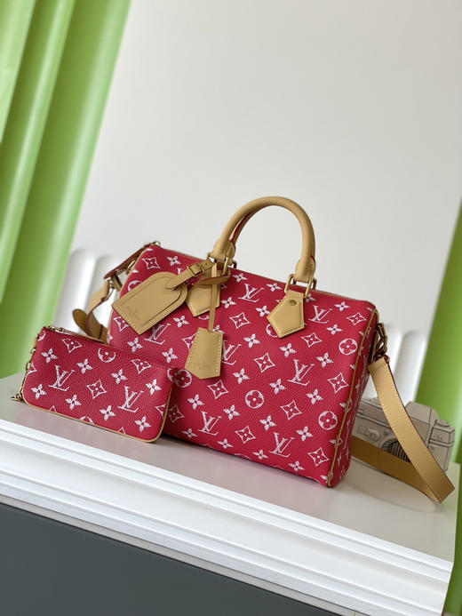 秋冬特惠💰1150 原单LV M14067红 尺寸：30×21×17cm SPEEDY P9 全皮枕头包 变码芯片 商品图0