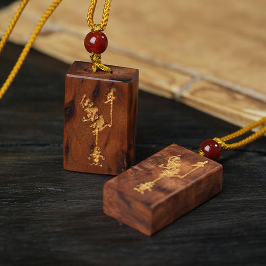 天然雷击木魁星踢斗文chang装饰吊坠日常佩戴 商品图2
