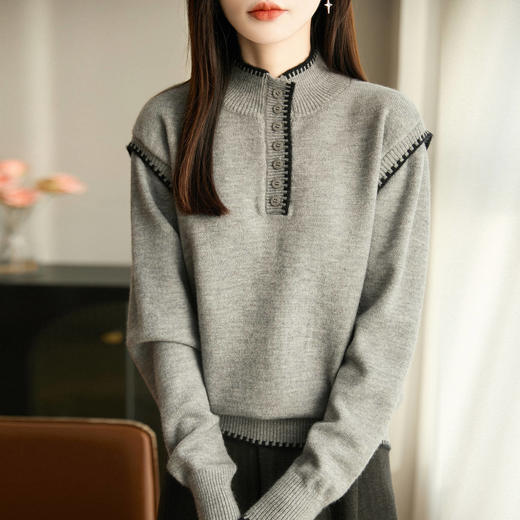 丁摩 毛衣女红色打底衫本命年针织毛衫保暖  SQ-354 商品图2