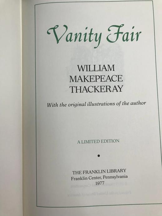 限量版！含藏书票 威廉・梅克比斯・萨克雷《名利场》 配插图 富兰克林图书馆豪华皮装本 商品图3