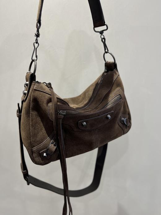 巴黎世家  新款限定色 麂皮深咖色 饭盒包（LZ） 商品图3