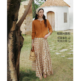 欧芮儿2026春新款波西米亚风镂空钩花圆领毛针织开衫女法式上衣