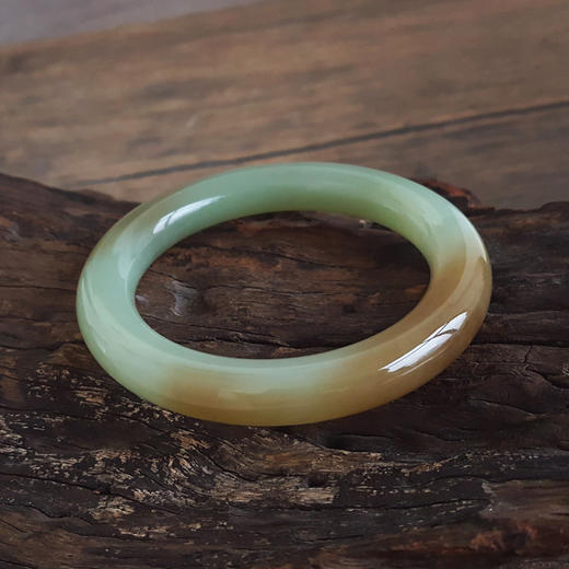 【天然正品】天然新疆料圆条细腻58.5号油润度佳糖料和田玉手镯 171225NJS62 商品图3