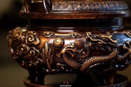 陈巧生制 带座索耳云纹行龙熏炉 可收藏送礼 商品图2