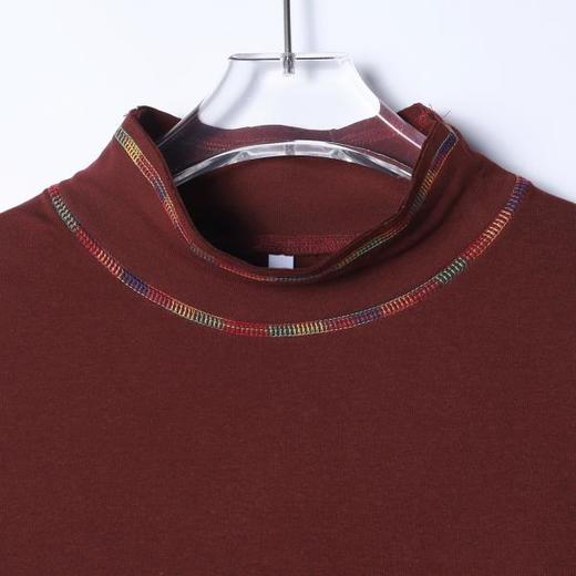 T5100SDSA男士秋冬新款痞帅男装韩版简约彩色缝线立领长袖T恤百搭时尚 商品图2