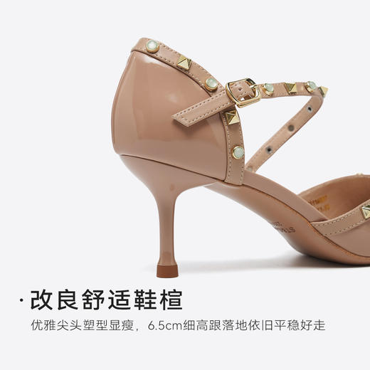 【铆钉系列】星期六26春新款优雅中空彩钉高跟鞋SSE1114007 商品图12