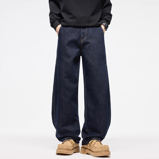 裁缝学苑MS15阔腿弯刀牛仔裤纸样男直筒秋加绒裤子打版裁剪样板 商品图2