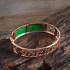 【天然正品】A货翡翠AU750收藏级玫瑰金镶钻镶天然细腻细豆种满绿57号翡翠手镯 191225TJ35 商品缩略图4