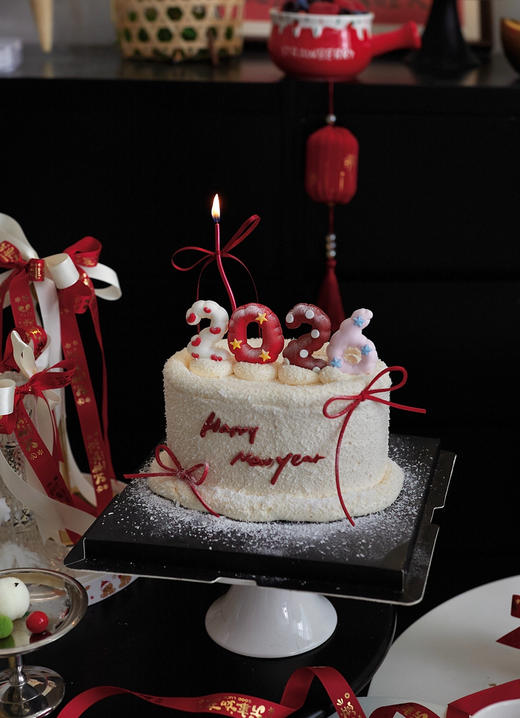 2026数字下雪新年跨年蛋糕 商品图0