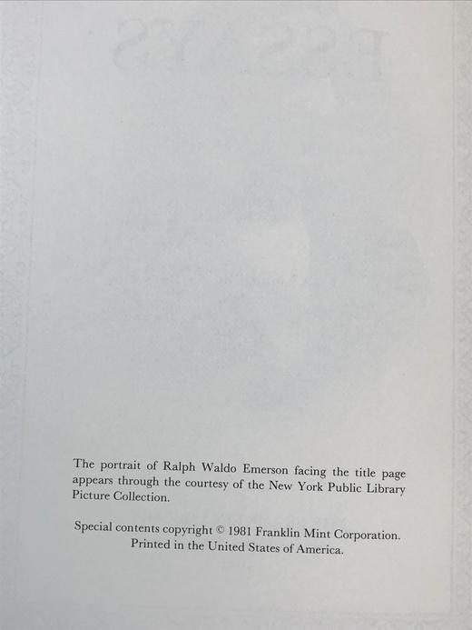 限量版！拉尔夫・沃尔多・爱默生拉尔夫・沃尔多・爱默生：随笔集（第一、二系列）》 富兰克林图书馆豪华皮装本 商品图3