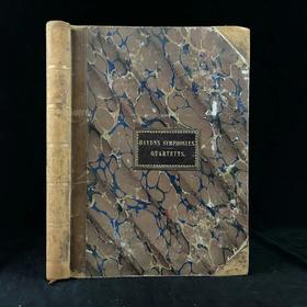 35.5*26.5cm！约19世纪中后期 海顿十二首大型交响曲 真皮精装