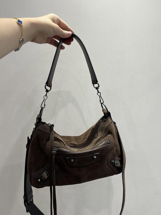 巴黎世家  新款限定色 麂皮深咖色 饭盒包（LZ） 商品图9