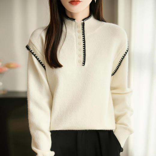 丁摩 毛衣女红色打底衫本命年针织毛衫保暖  SQ-354 商品图1