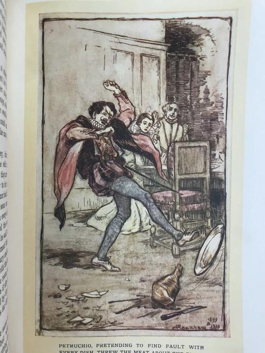 1909年 莎士比亚故事集 鬼才拉克姆12幅彩色手工贴图与大量黑白插图 漆布精装18开 商品图12