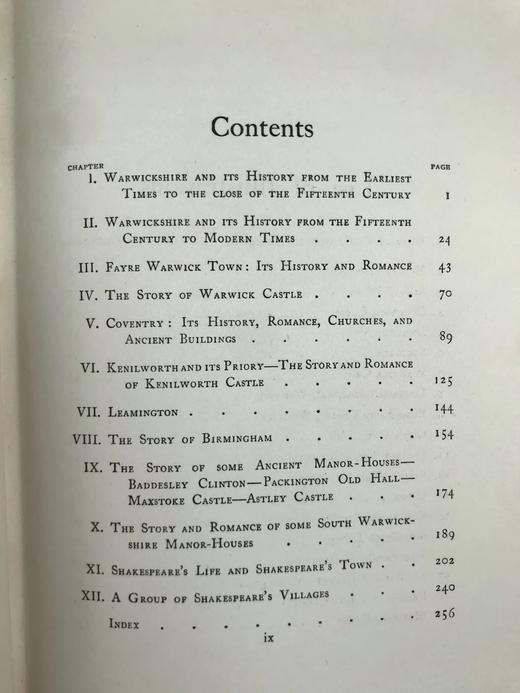 1922年 沃里克郡：莎士比亚的故土 32幅水彩画插图 漆布精装32开 商品图5