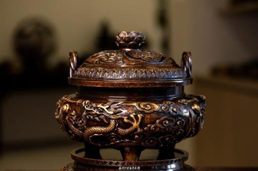陈巧生制 带座索耳云纹行龙熏炉 可收藏送礼 商品图3