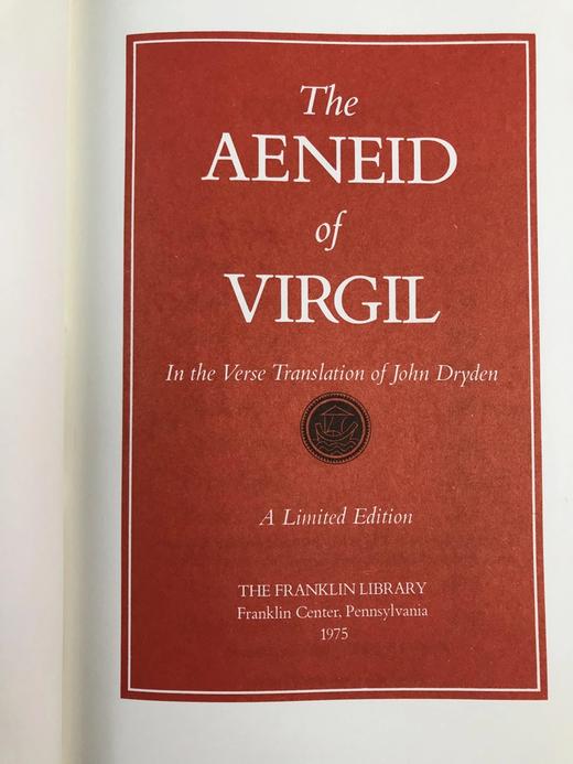 限量版！含藏书票 维吉尔《埃涅阿斯纪》 配插图 富兰克林图书馆豪华皮装本 商品图3