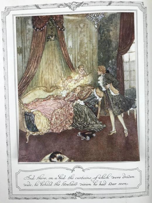 约20世纪早期 睡美人与其他童话故事 杜拉克30幅彩色手工贴图 漆布精装16开 商品图2