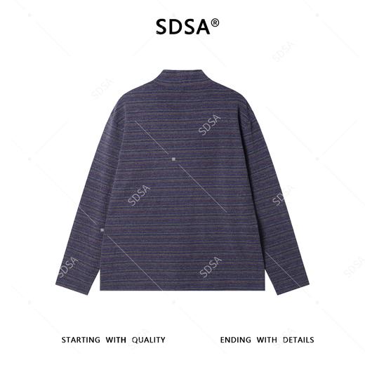 26T01SDSA男士秋冬新款痞帅男装简约时尚斜纹立领长袖T恤纽扣装饰百搭 商品图5