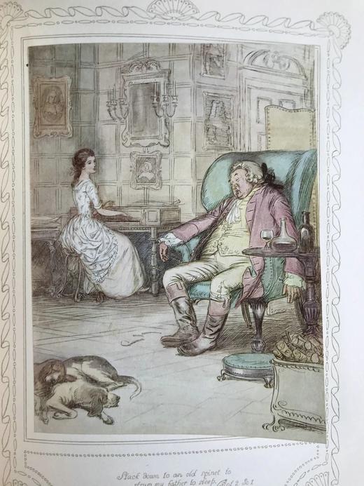 约20世纪早期 谢里丹《造谣学校》 休·汤姆森25幅彩色手工贴图 漆布精装16开 商品图11