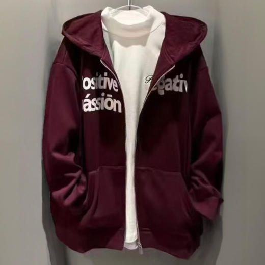 ZC连帽拉链撞色字母加绒卫衣外套51030（紫）冬季254030280321 商品图0