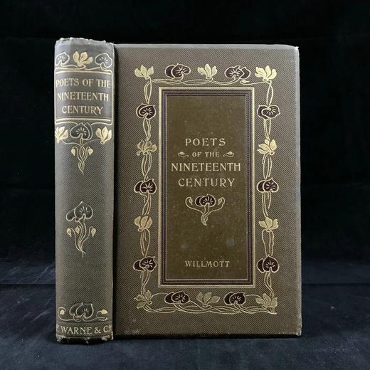 1892年 十九世纪诗人作品集 145幅版画插图 漆布精装32开 商品图0