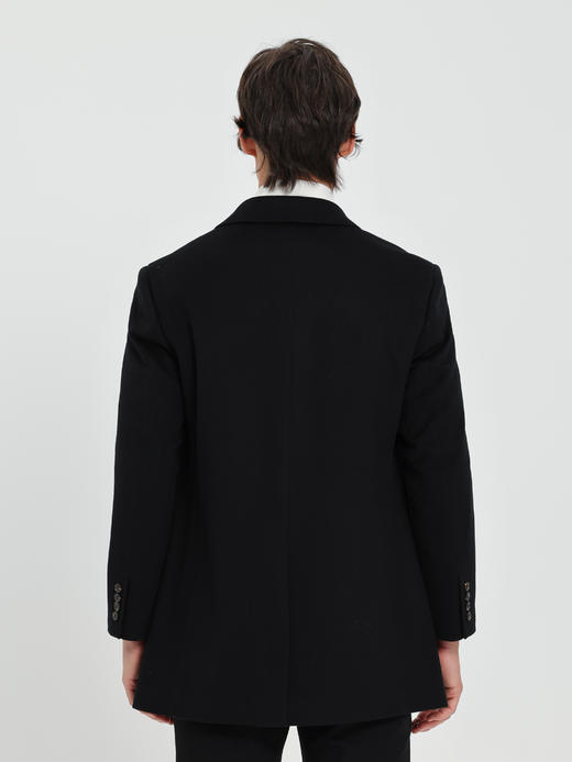 callisto黑色羊毛羊绒混纺大衣 商品图4